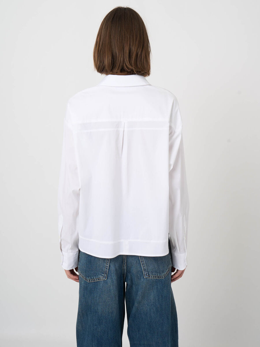 Blouse en popeline stretch avec poche poitrine image number 2
