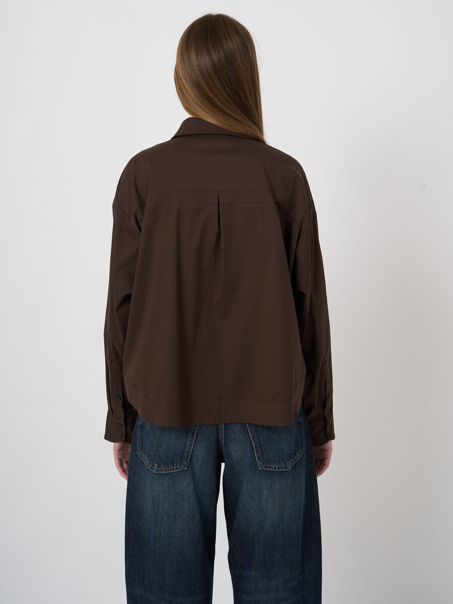 Blouse en popeline stretch avec poche poitrine image number 5