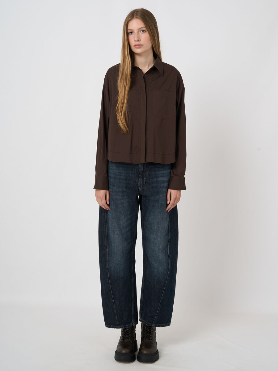 Blouse en popeline stretch avec poche poitrine image number 6