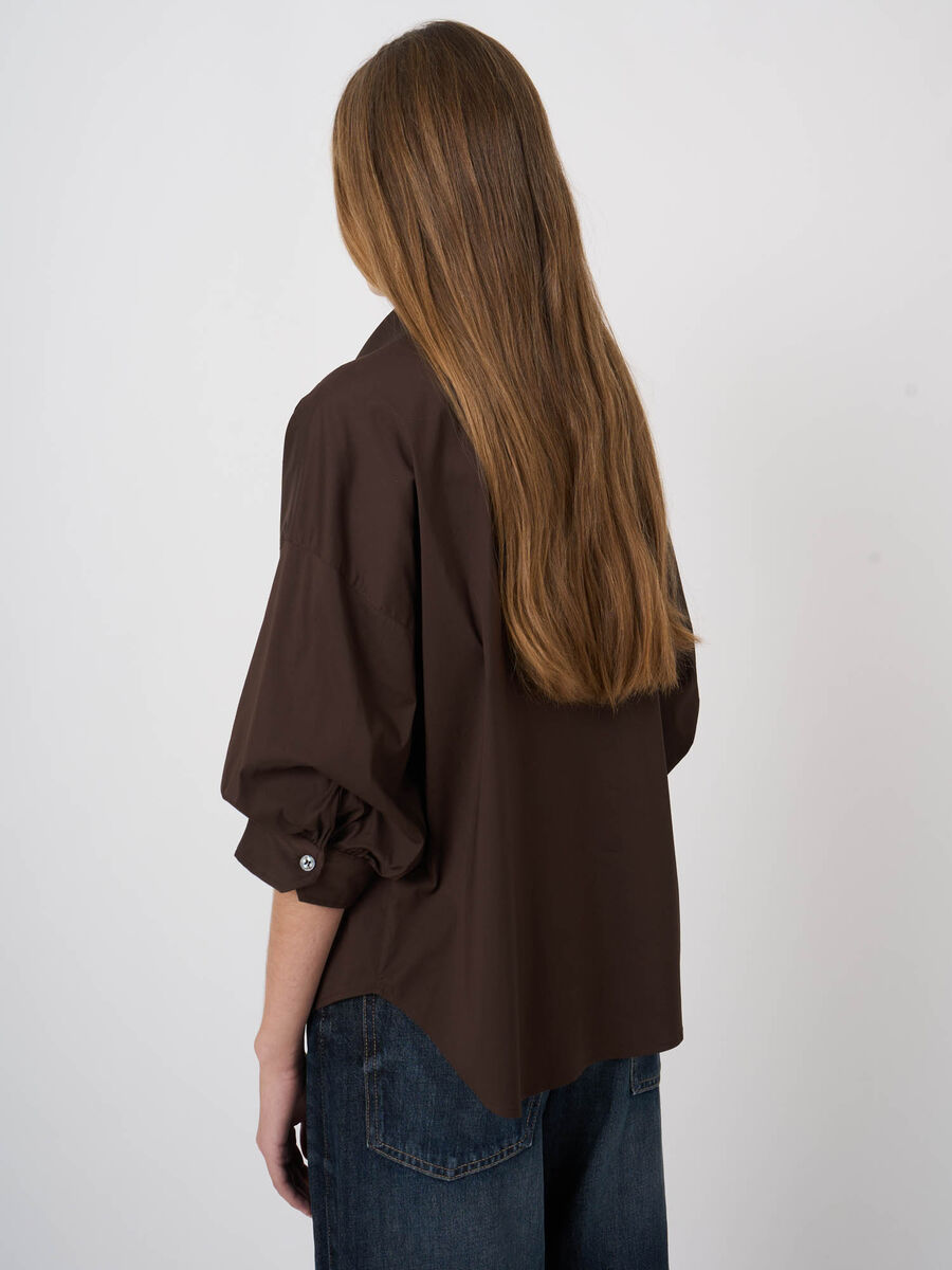 Stretch-Popeline-Bluse mit Lagen&auml;rmeln image number 2