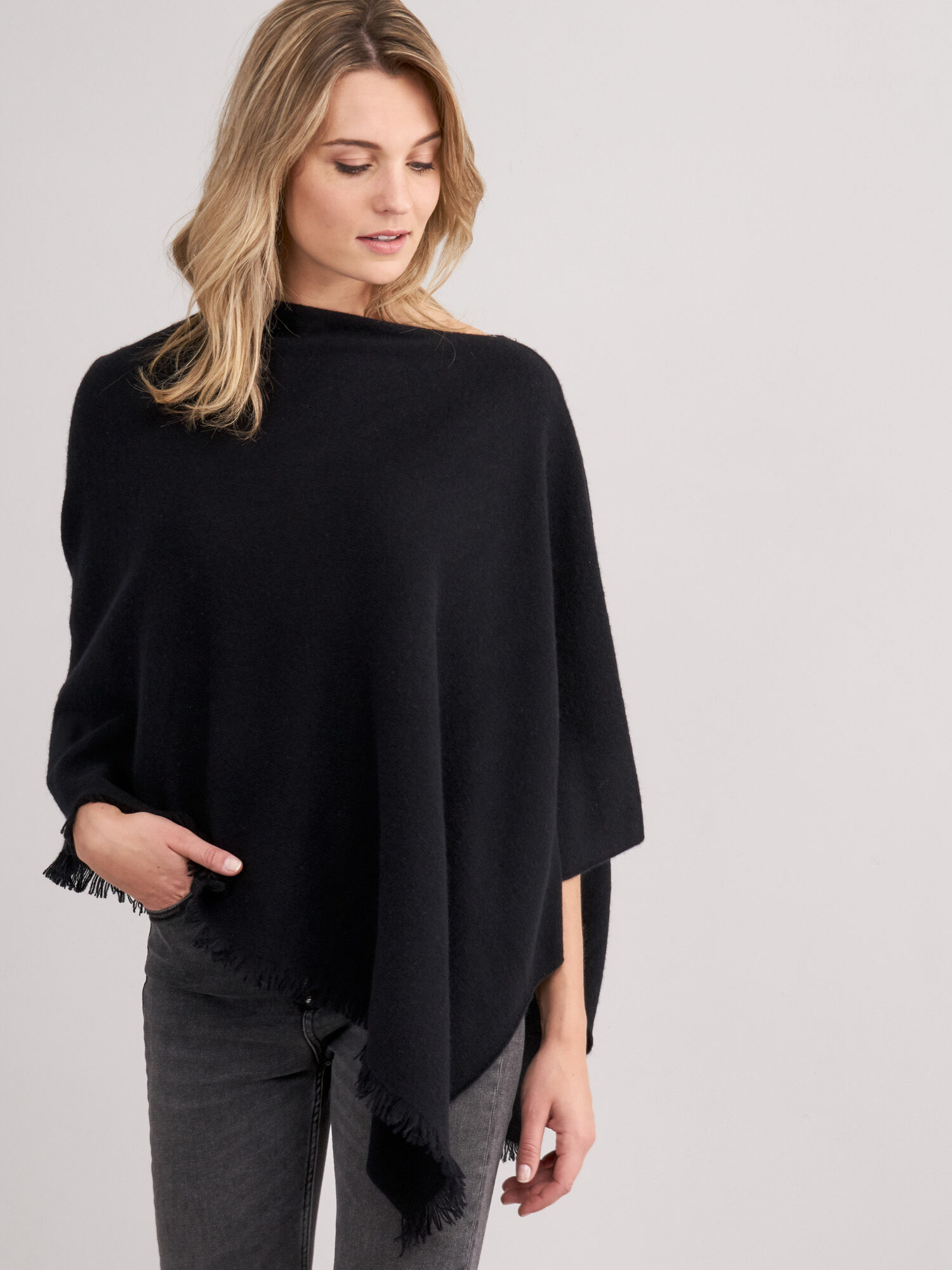 Cashmere on sale asymmetrical poncho