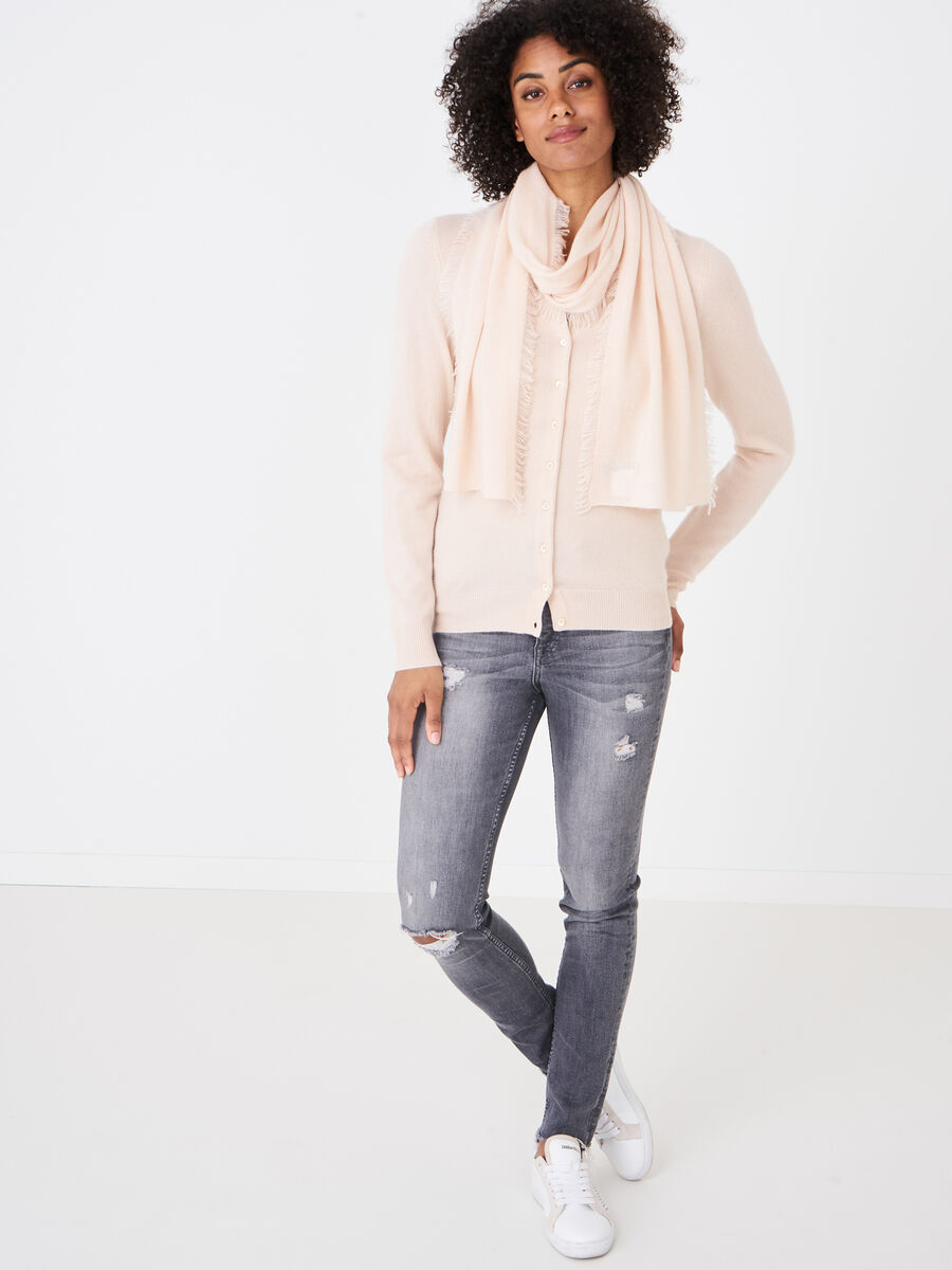 Cashmere sjaal met franjes image number 3