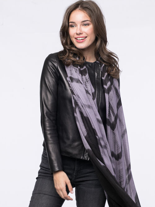 Cashmere blend scarf with color gradient