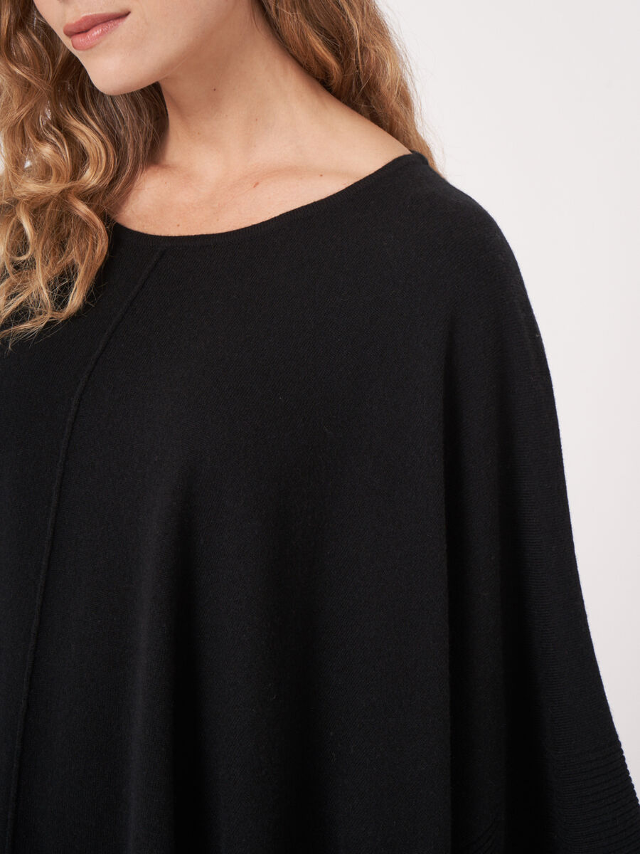 Poncho mit Rippsaum aus Kaschmirmischung image number 3