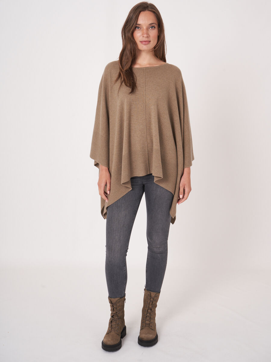 Poncho met deelnaad en geribde zoom image number 5