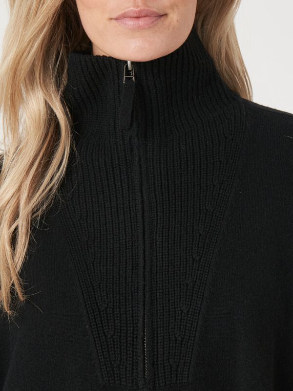 Poncho à franges avec col zippé image number 3