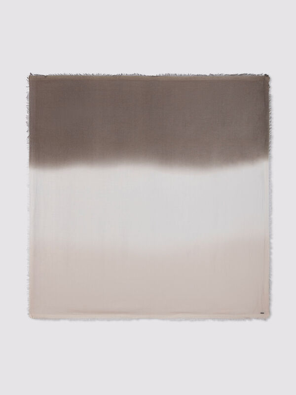 Quadratisches Kaschmir-Seide-Tuch mit Dip-Dye-Verlauf image number 0