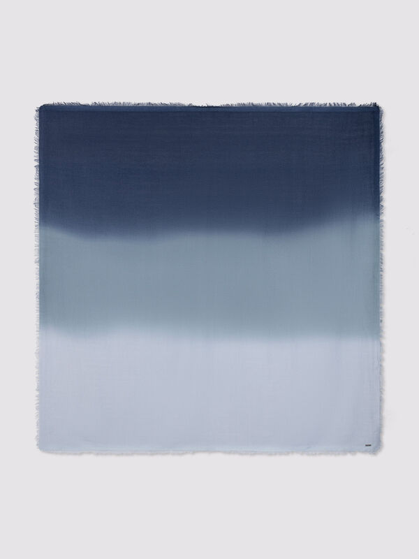 Quadratisches Kaschmir-Seide-Tuch mit Dip-Dye-Verlauf image number 1