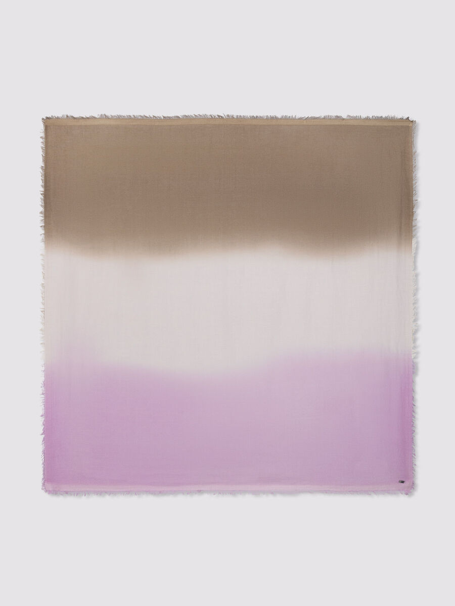 Foulard carr&eacute; en cachemire-soie d&eacute;grad&eacute; dip-dye image number 0