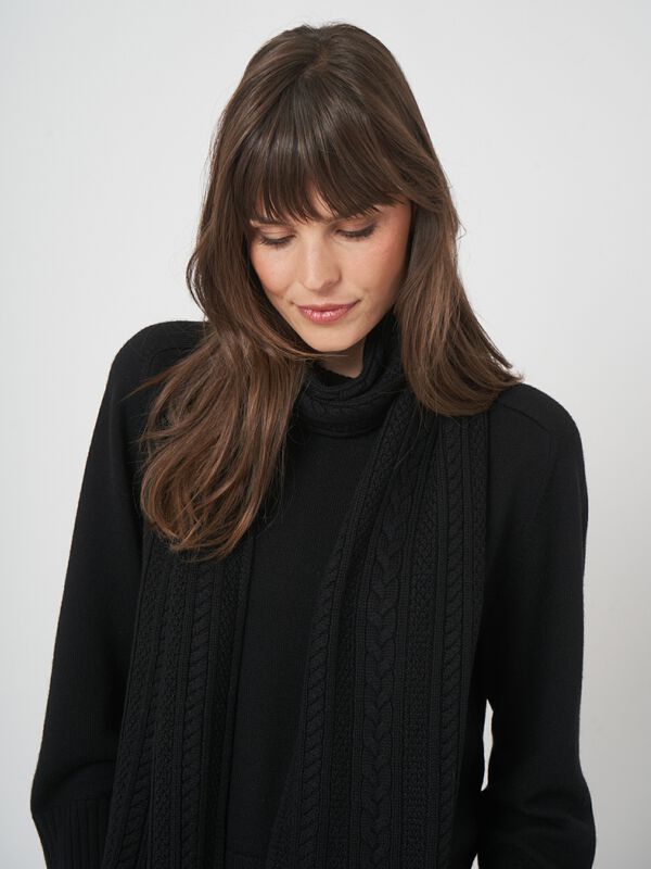 Warme kabelsjaal van merinowol - eén maat comfort image number 0