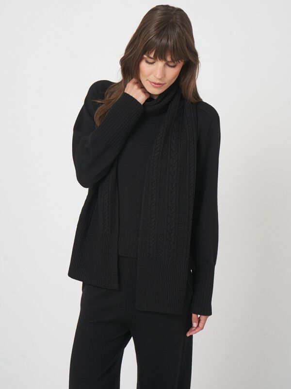 Warme kabelsjaal van merinowol - eén maat comfort image number 1