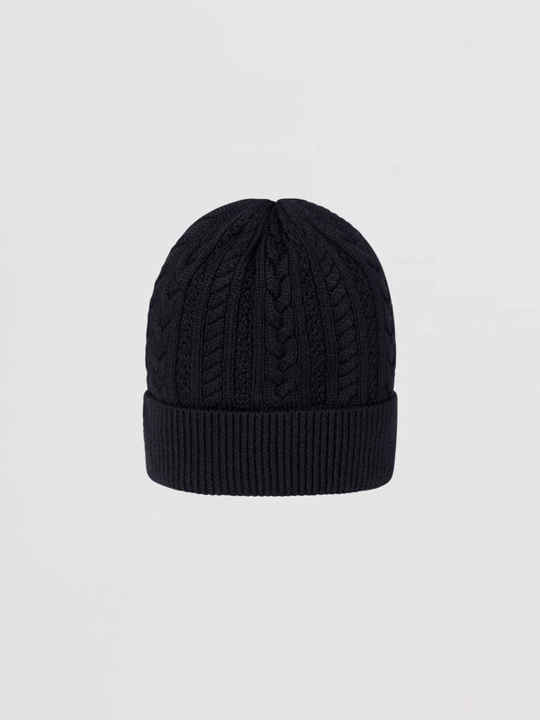 Warme kabelmuts van merinowol image number 0