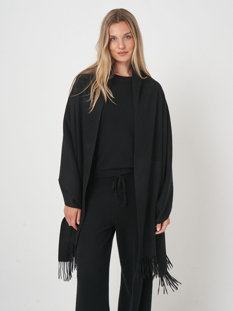 Geweven kasjmier omslagdoek met franjes image number 4