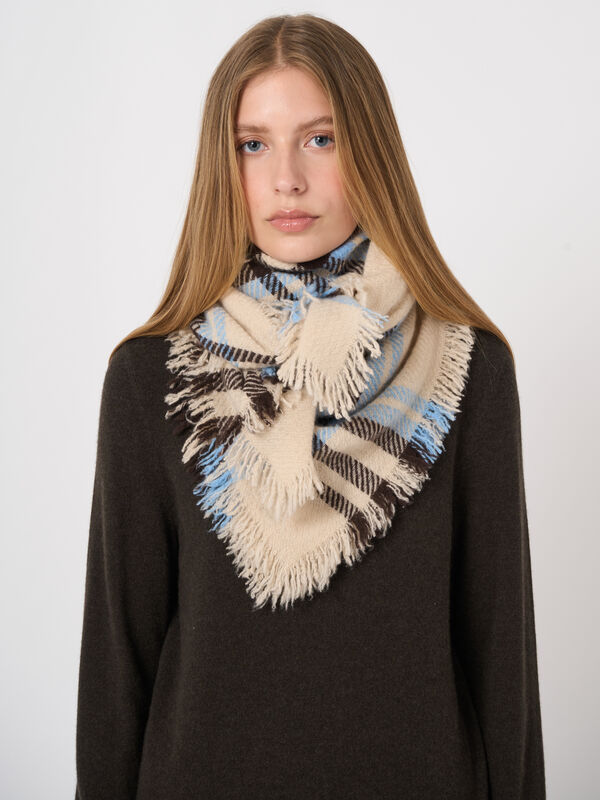 Lightweight Woven Cashmere Check Scarf image number 4