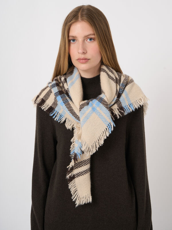 Lightweight Woven Cashmere Check Scarf image number 2