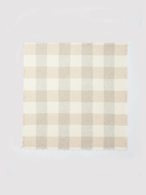 Lightweight Woven Cashmere Tonal Check Scarf