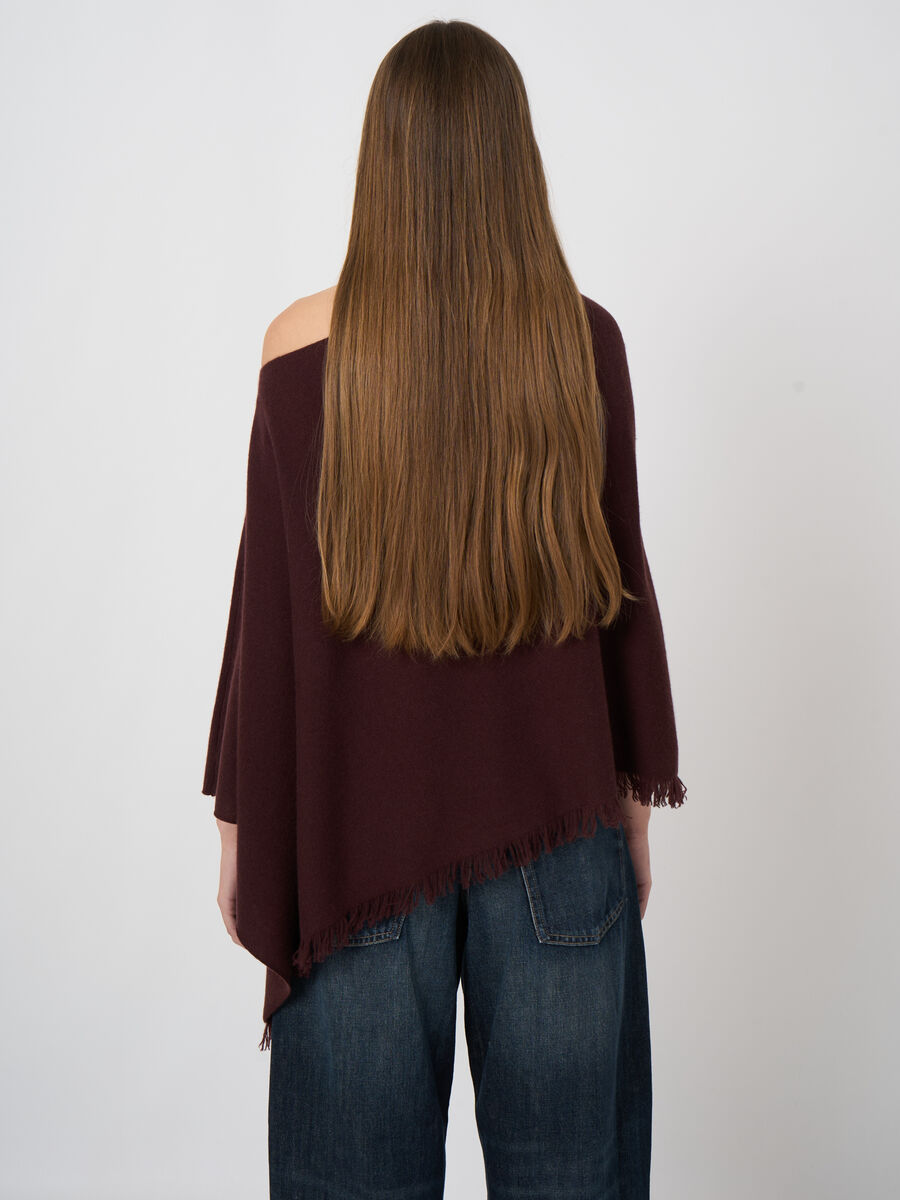 Feinstrick-Poncho aus Kaschmir mit Fransen image number 2