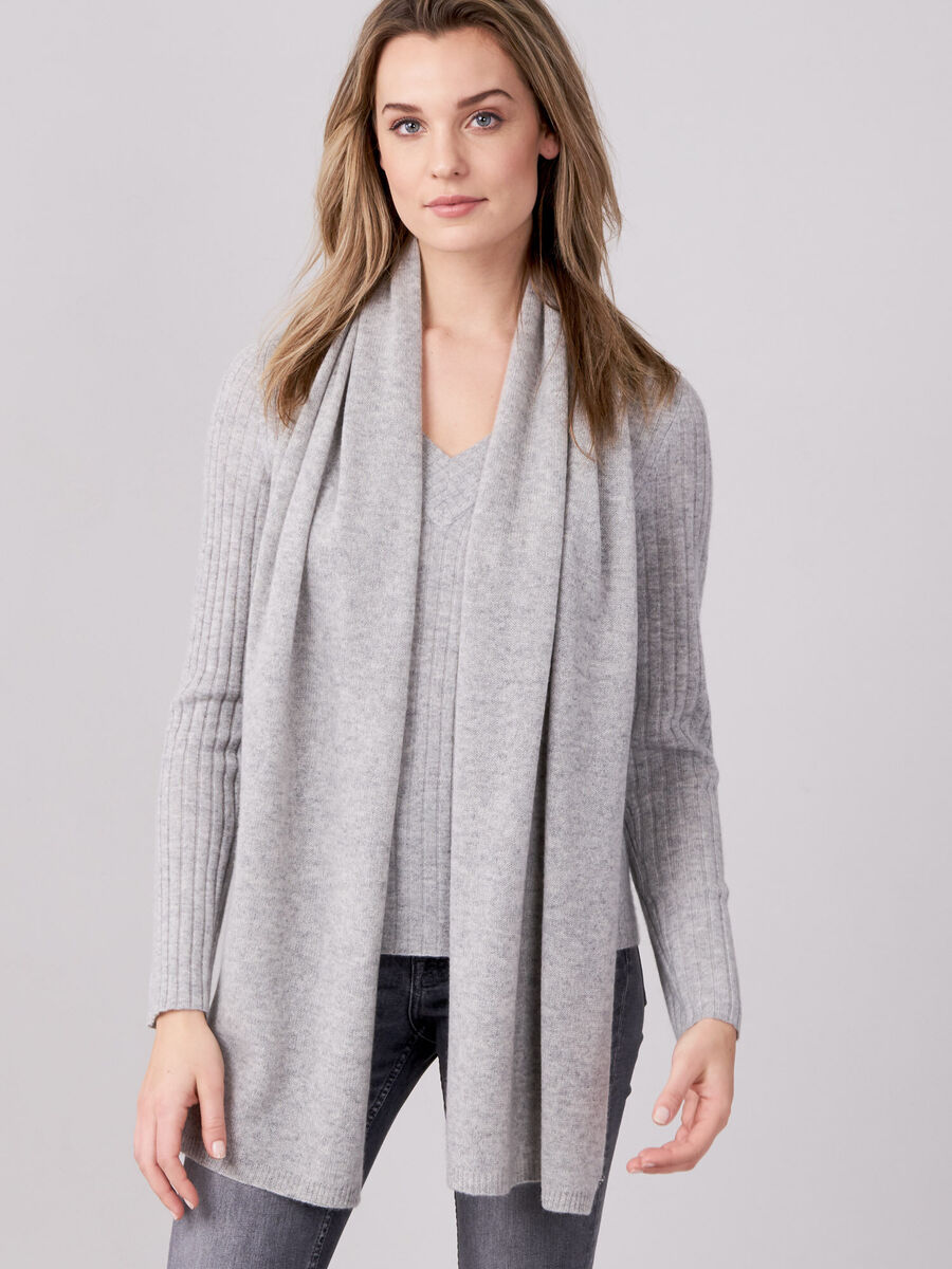 Fine knit organic cashmere scarf image number 48