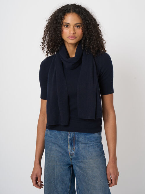 Organic cashmere fine-knit scarf