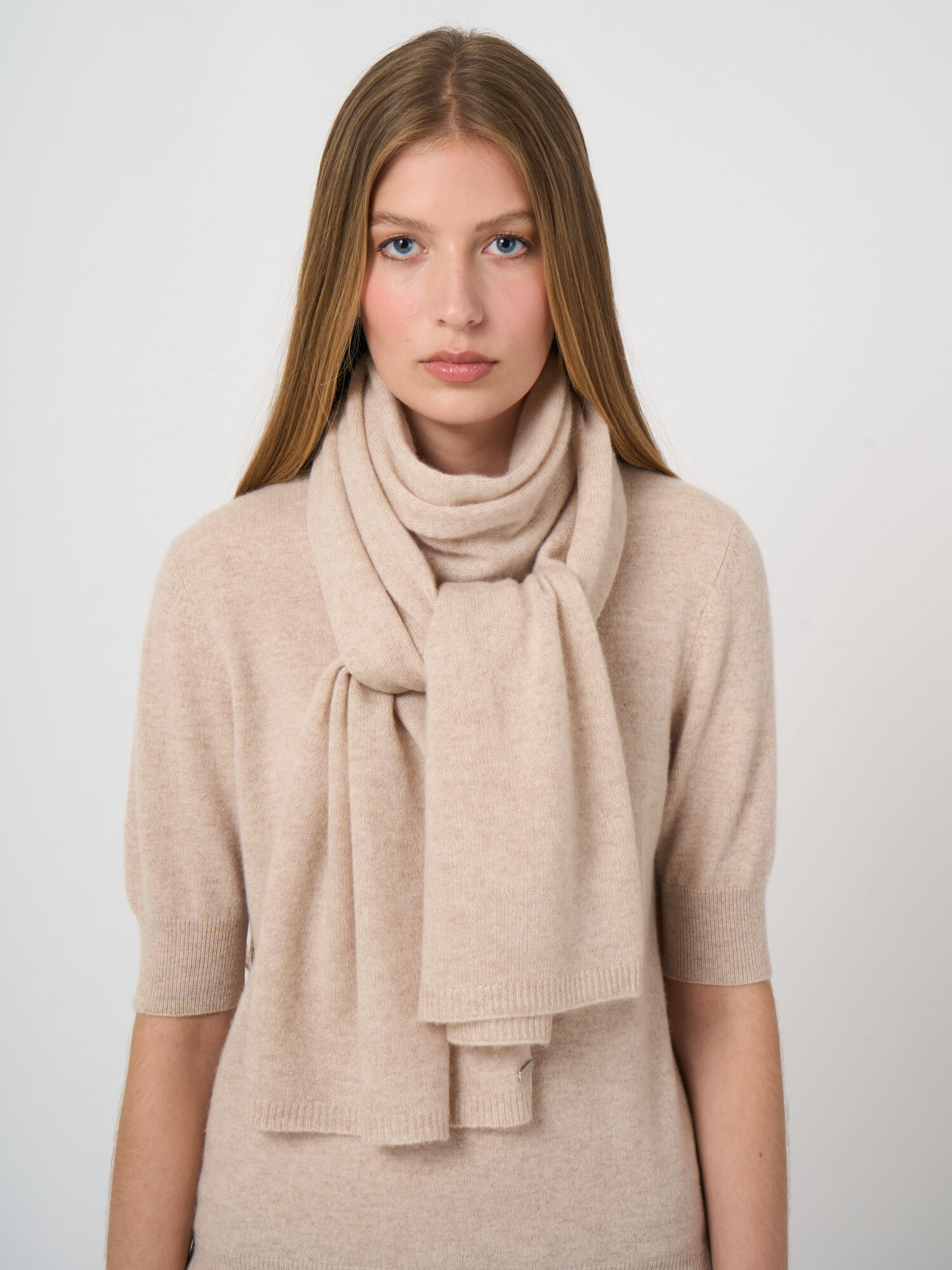 Fijngebreide organisch cashmere sjaal