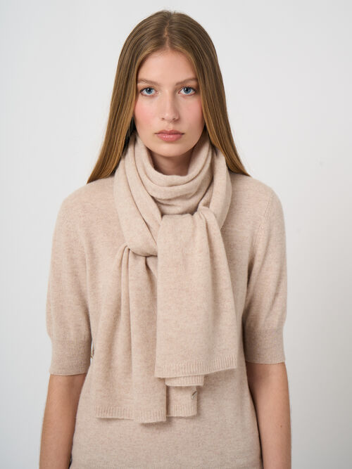 Fine knit organic cashmere scarf