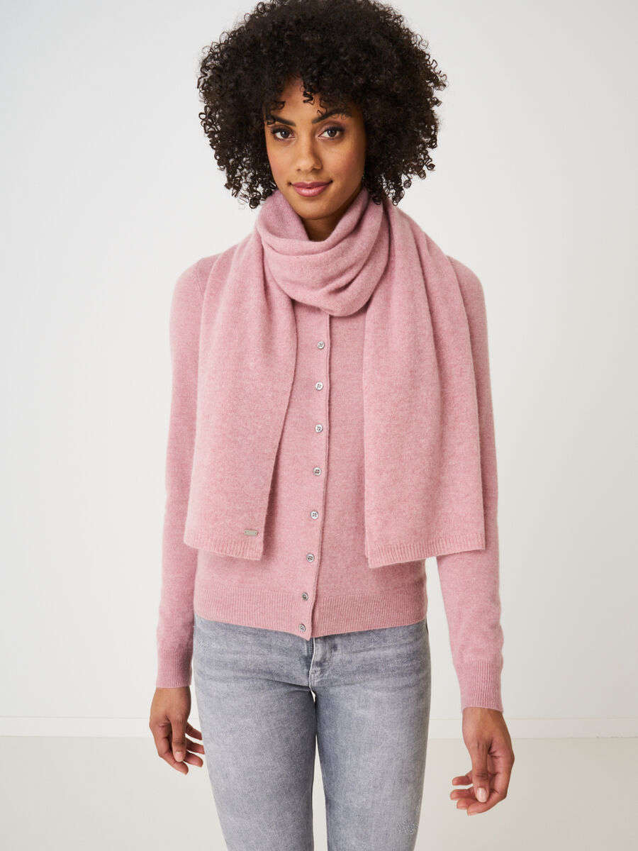 Fine knit organic cashmere scarf image number 137