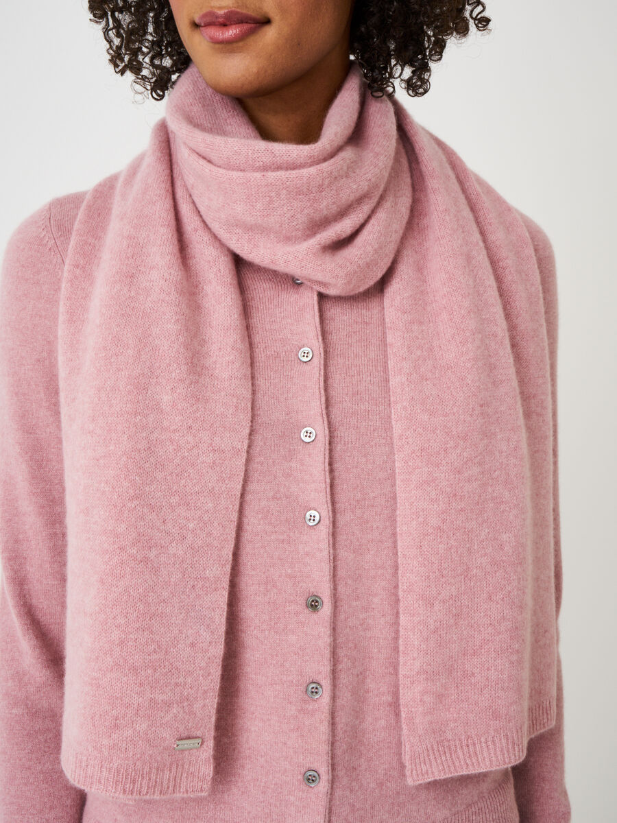 Fine knit organic cashmere scarf image number 139