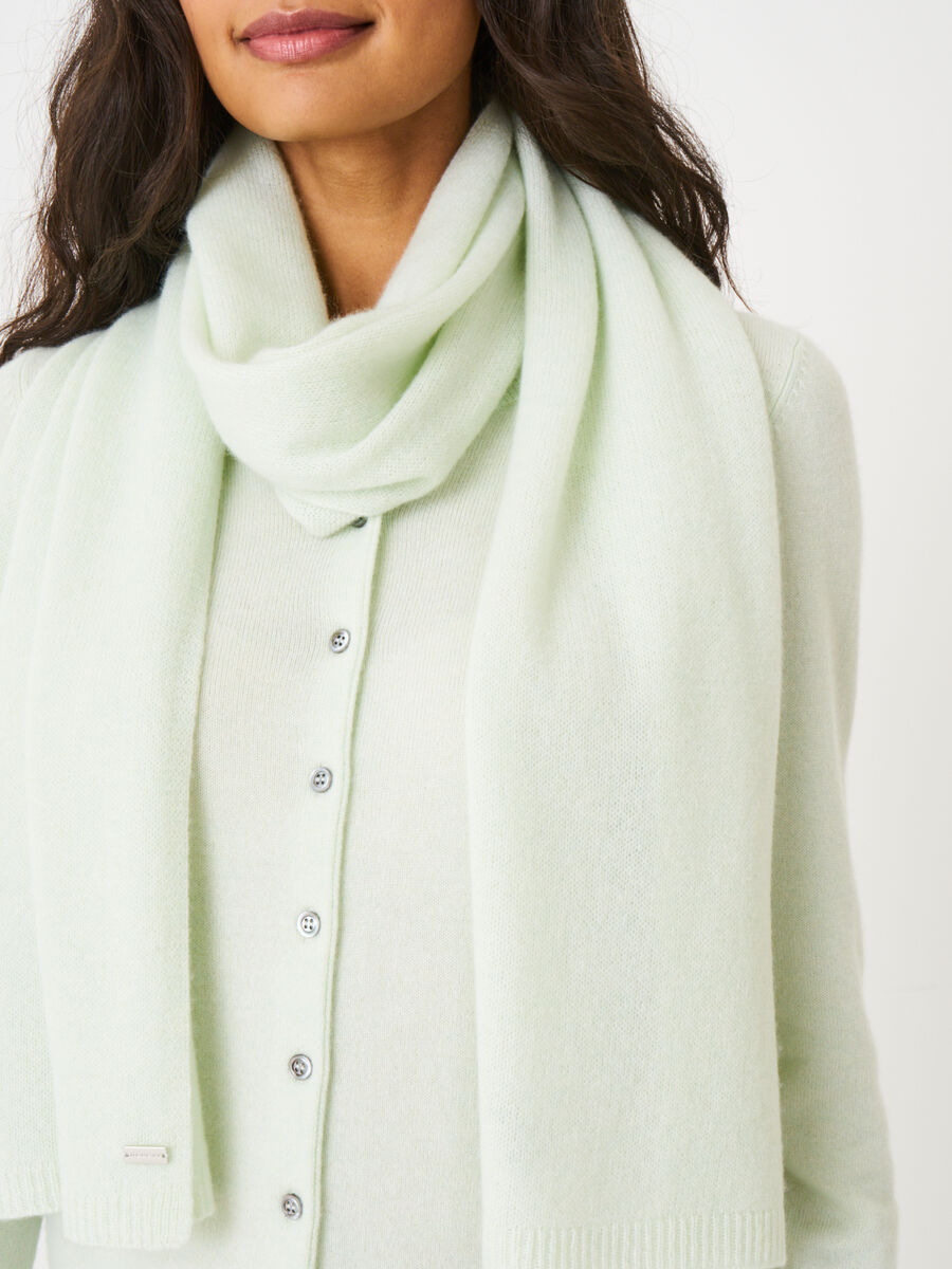 Fine knit organic cashmere scarf image number 143