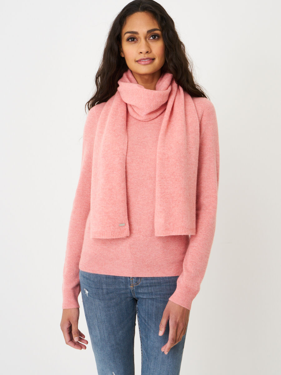 Fine knit organic cashmere scarf image number 145