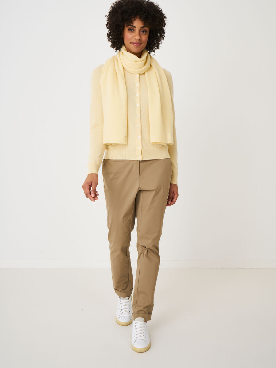 Fine knit organic cashmere scarf image number 152