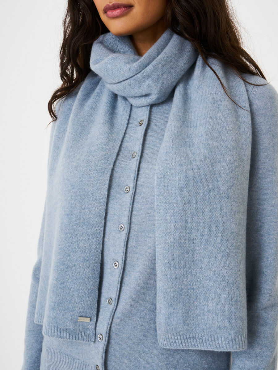 Fine knit organic cashmere scarf image number 155