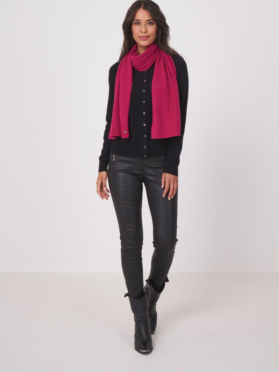 Fine knit organic cashmere scarf image number 168