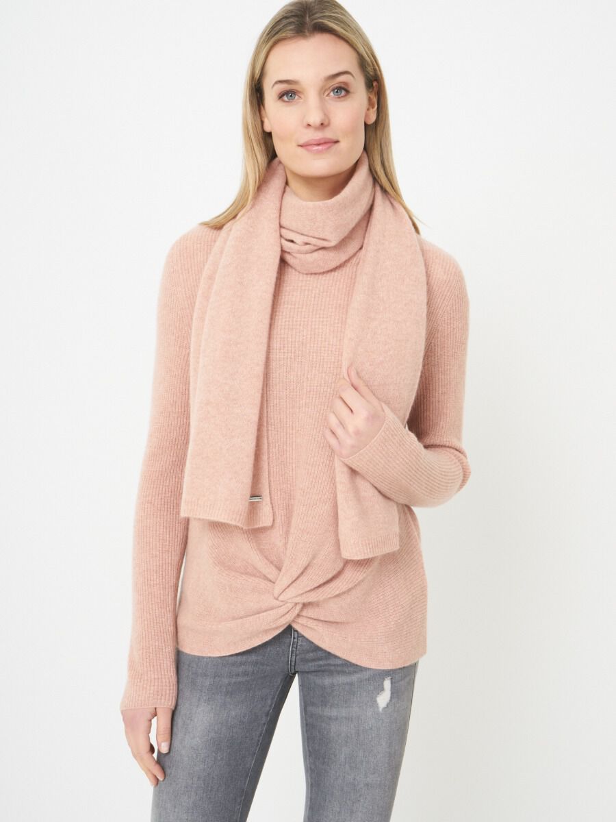 Fine knit organic cashmere scarf image number 173