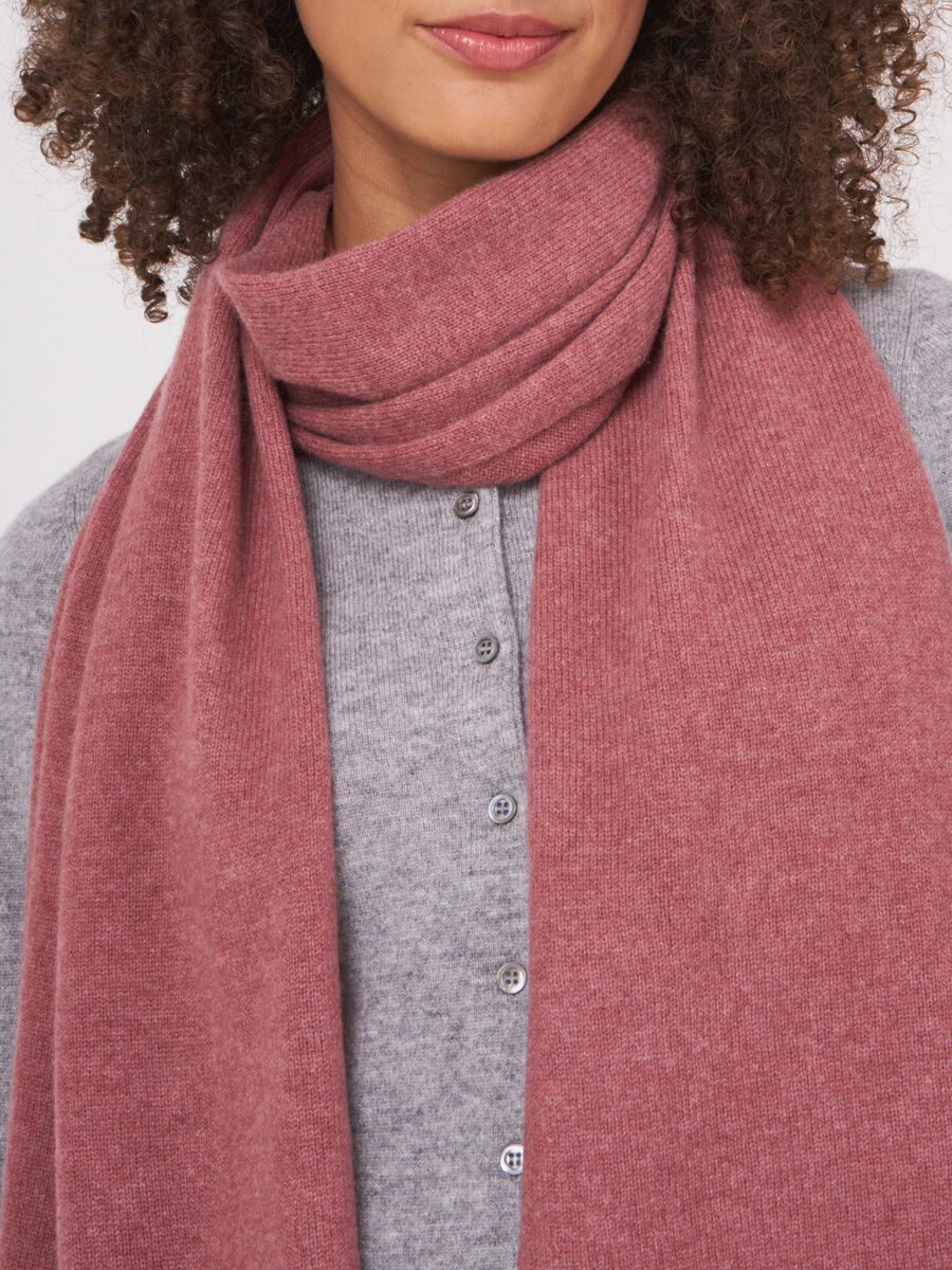 Fine knit organic cashmere scarf image number 179