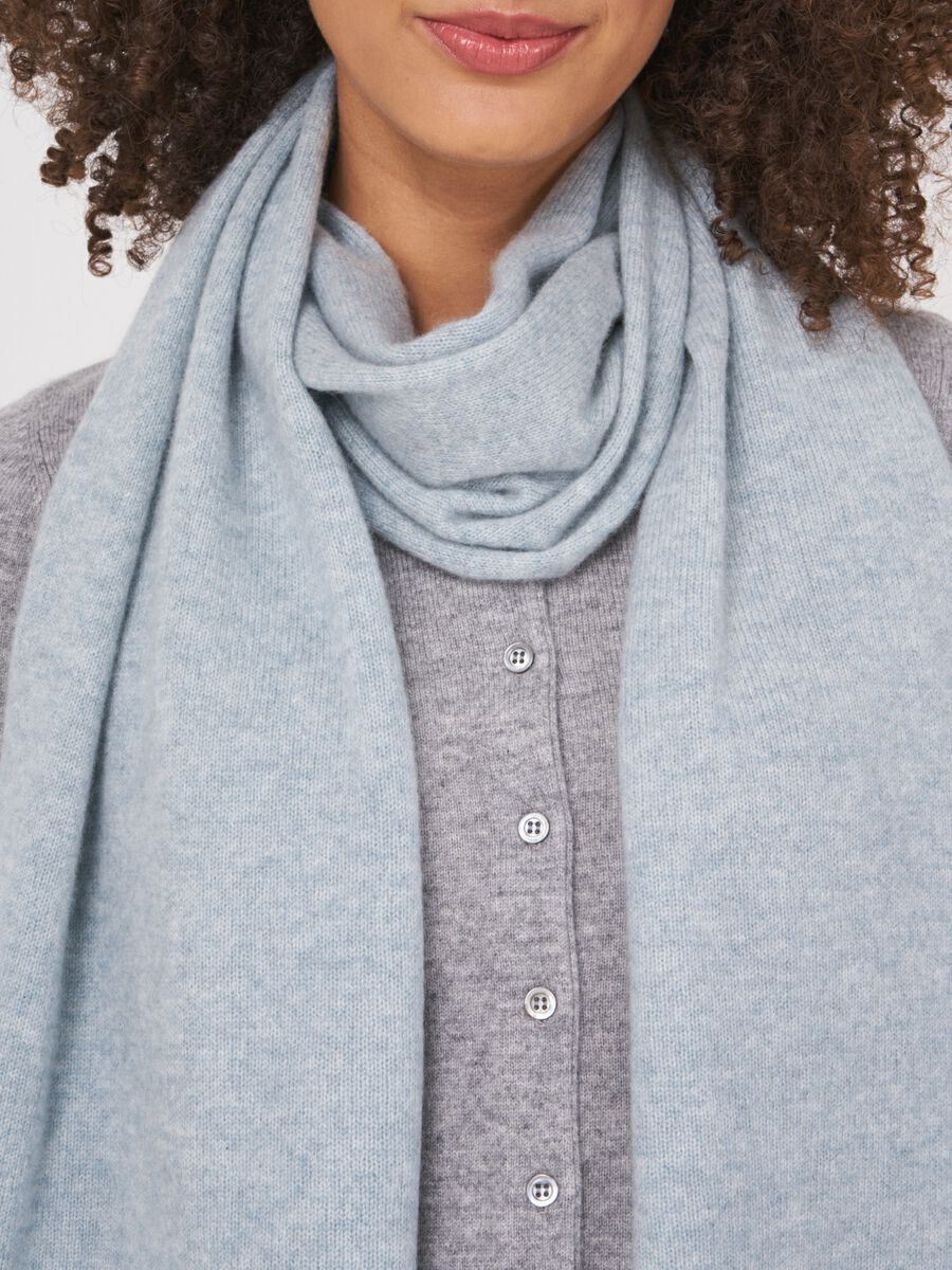 Fine knit organic cashmere scarf image number 183