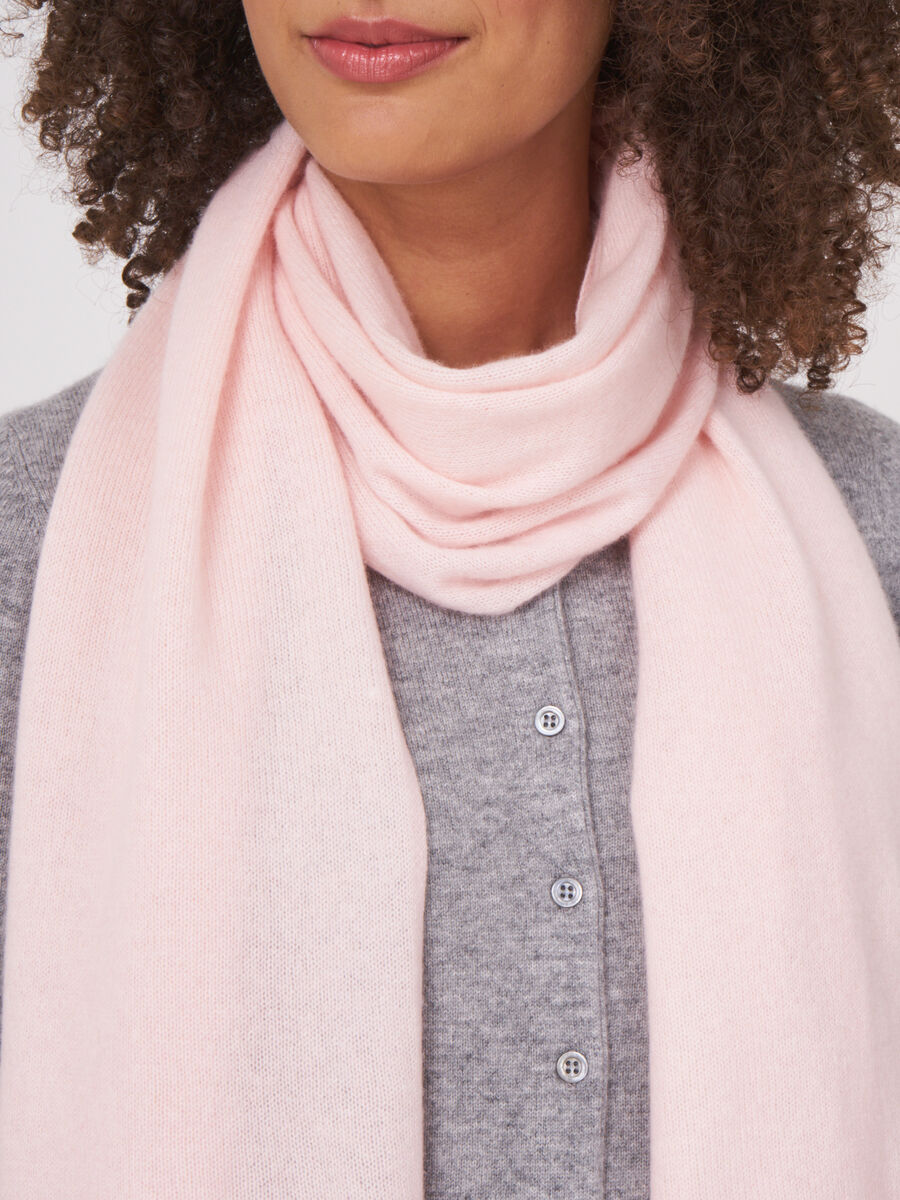 Fine knit organic cashmere scarf image number 187