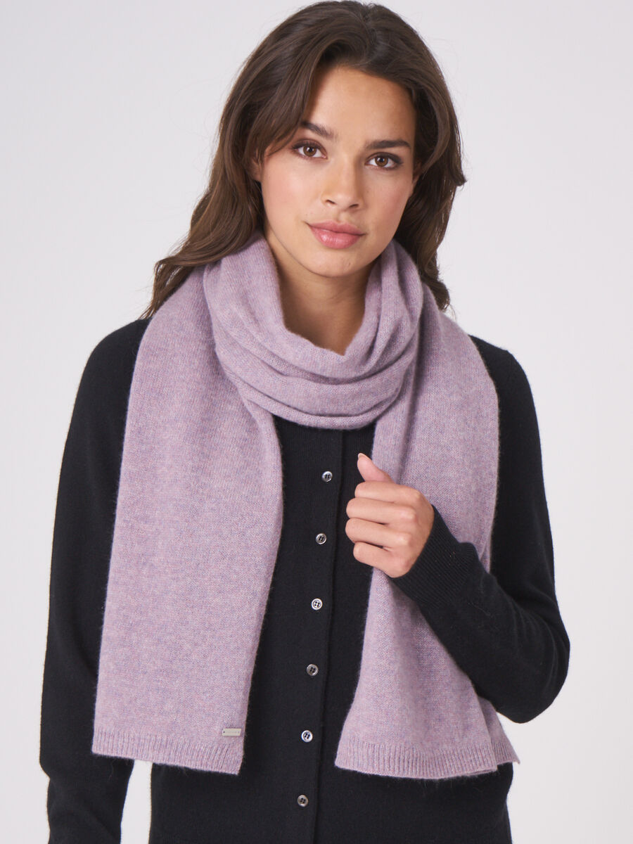 Fine knit organic cashmere scarf image number 195