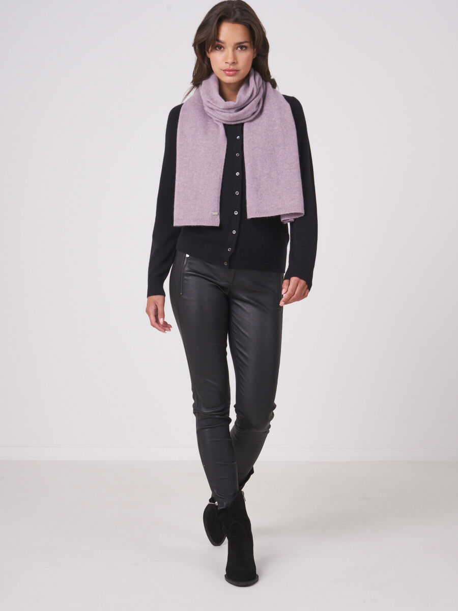 Fine knit organic cashmere scarf image number 196