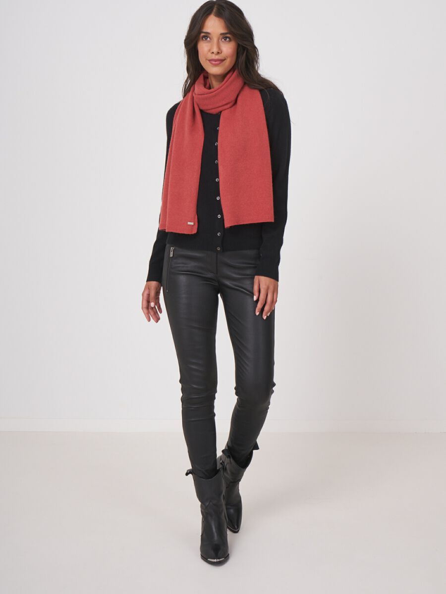 Fine knit organic cashmere scarf image number 208