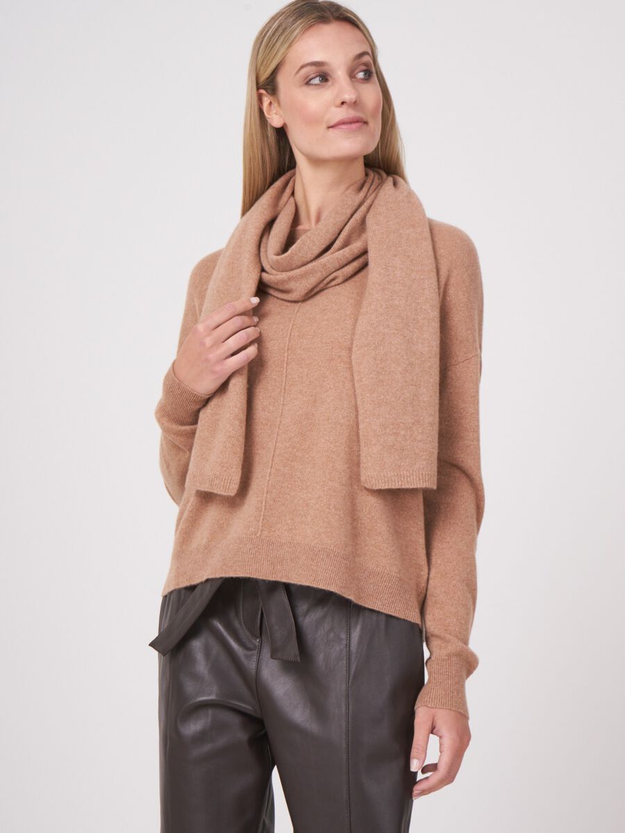 Fine knit organic cashmere scarf image number 209