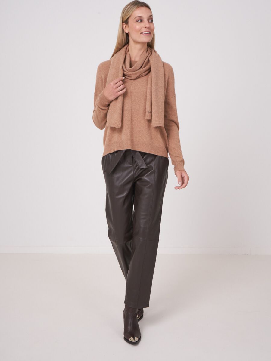 Fine knit organic cashmere scarf image number 212