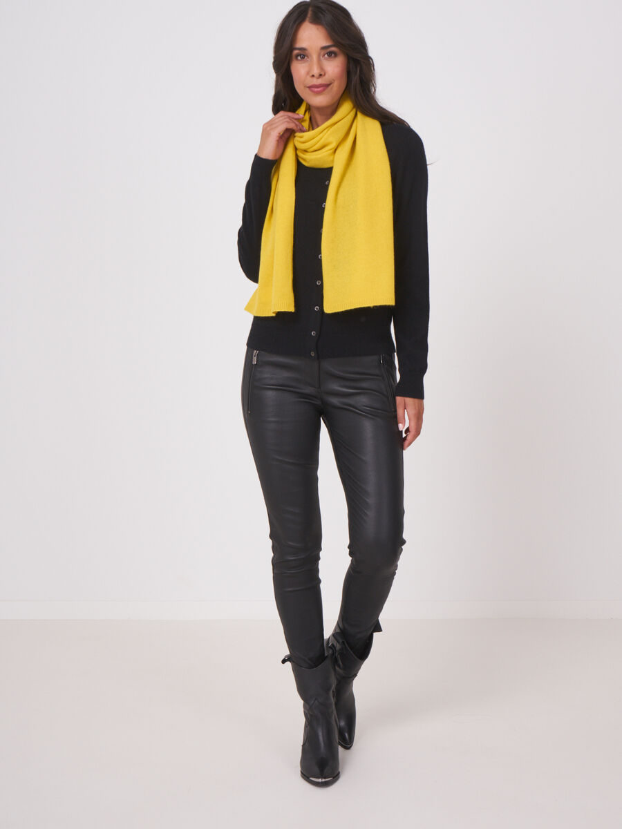 Fine knit organic cashmere scarf image number 224