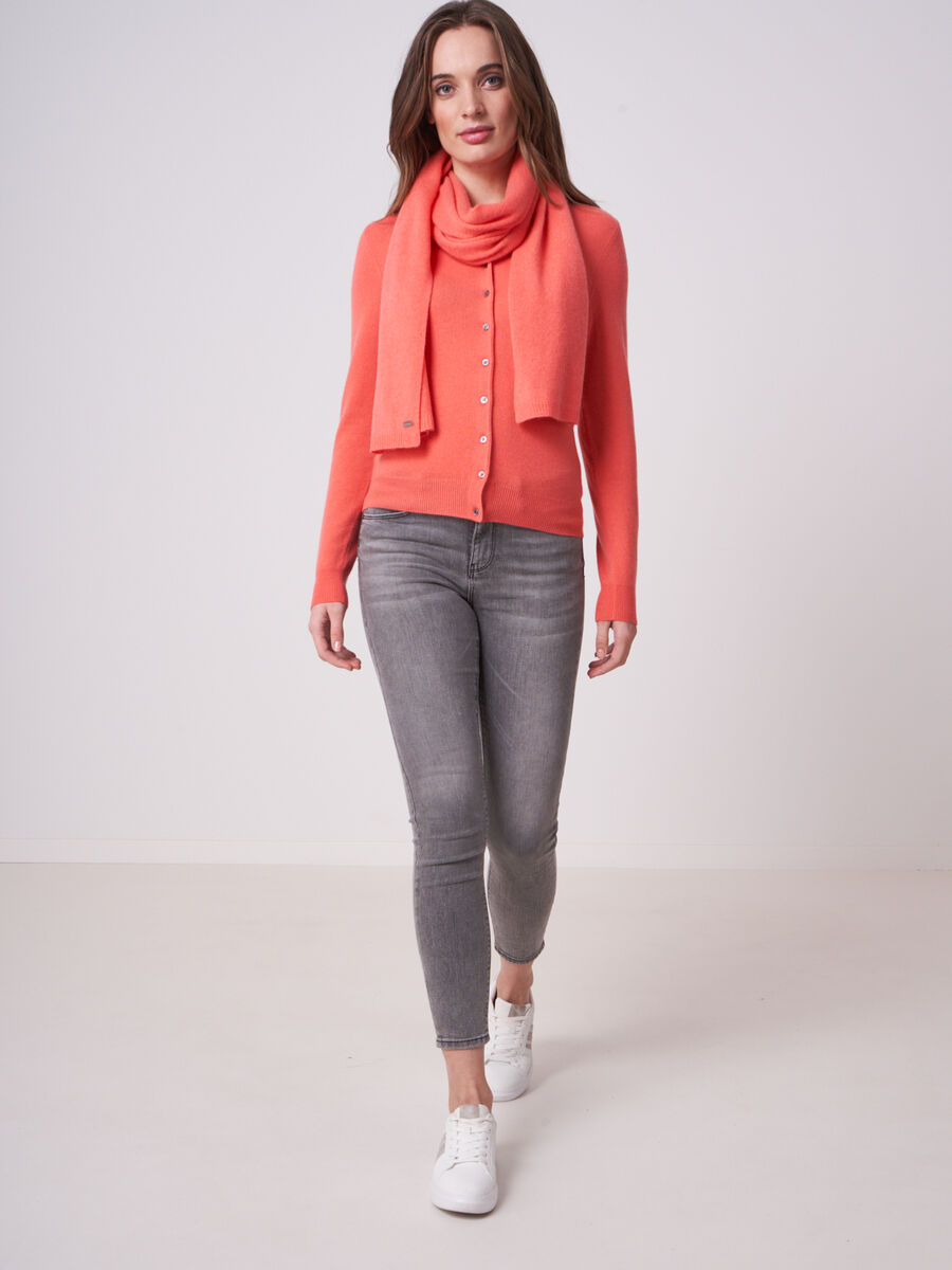 Fine knit organic cashmere scarf image number 244