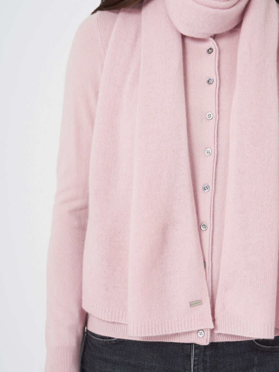 Fine knit organic cashmere scarf image number 257