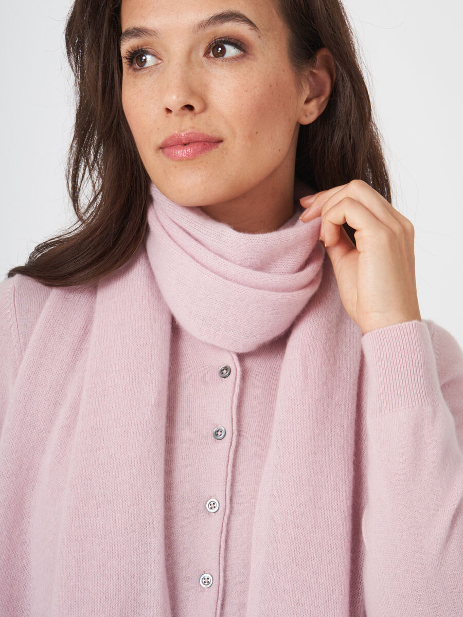 Fine knit organic cashmere scarf image number 258