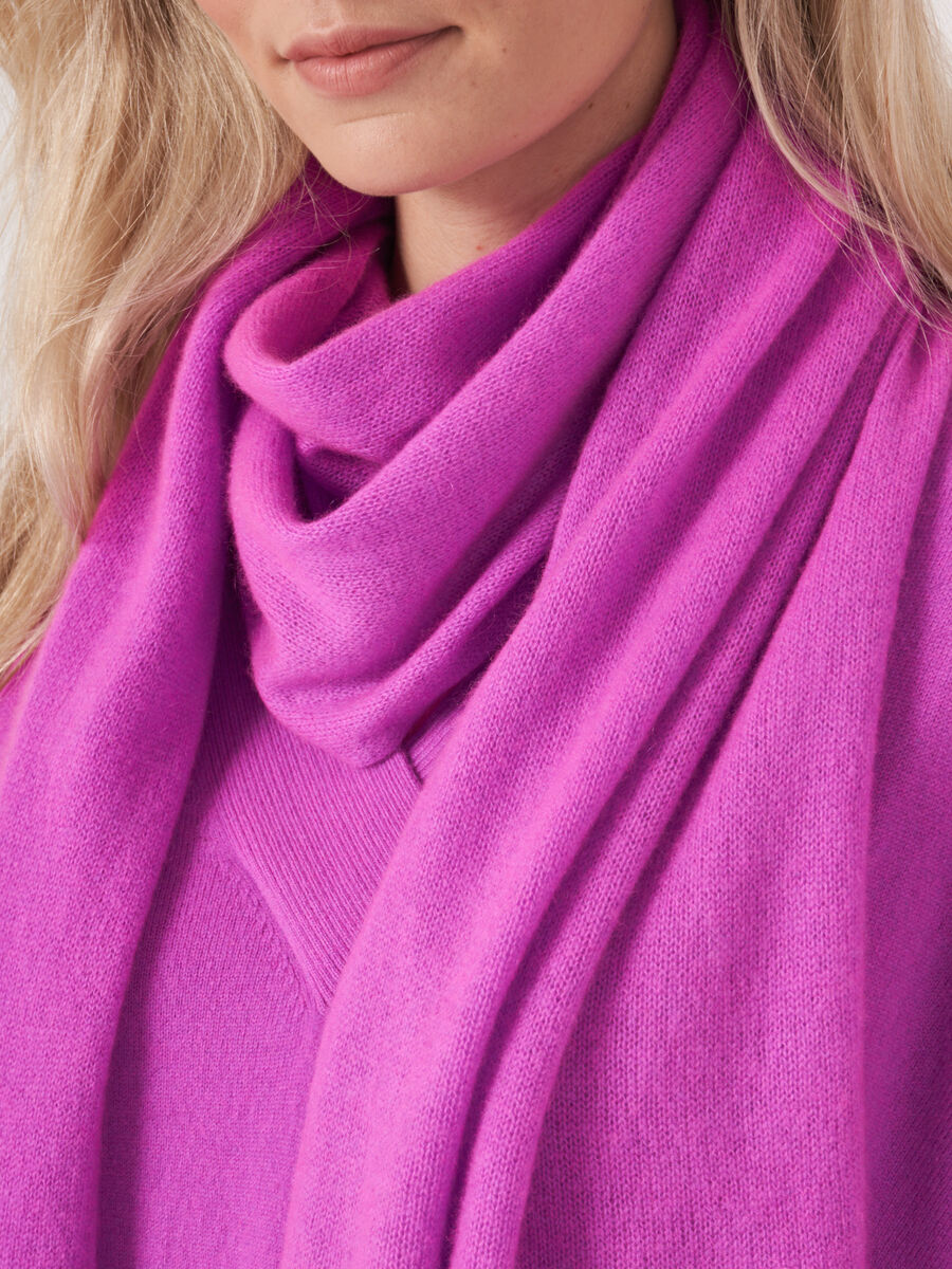 Fine knit organic cashmere scarf image number 269