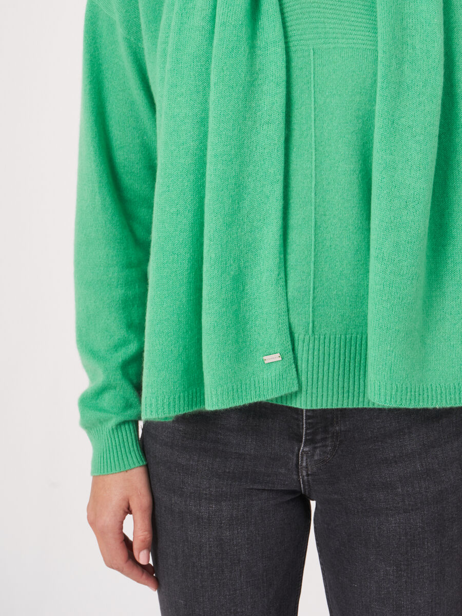 Fine knit organic cashmere scarf image number 287