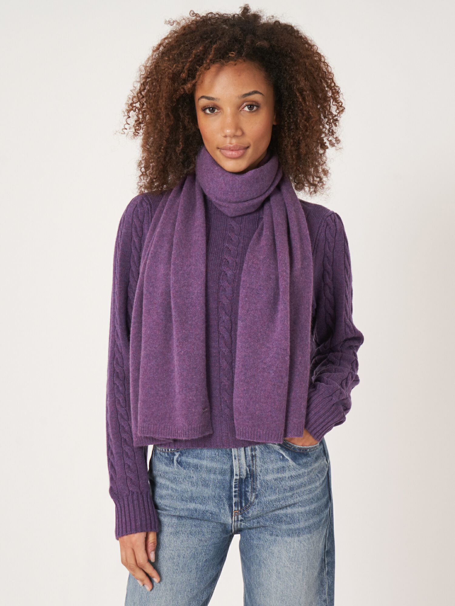 Fine knit store cashmere scarf