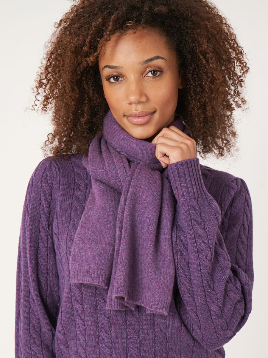Fine knit organic cashmere scarf image number 113