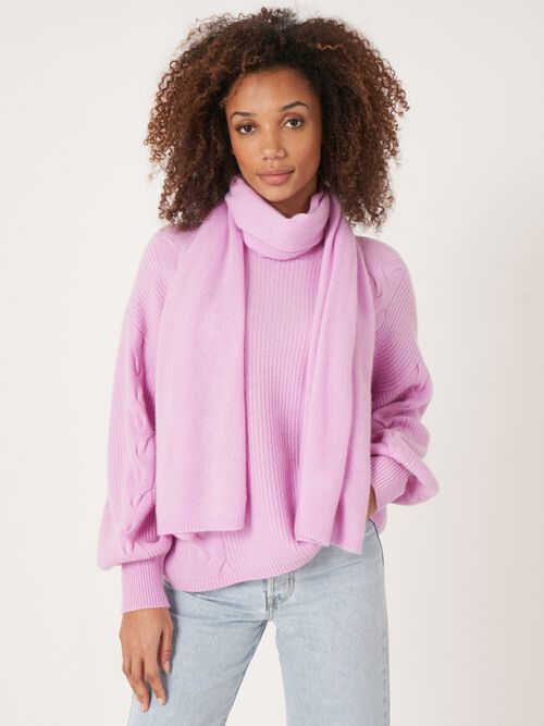 Fine knit organic cashmere scarf